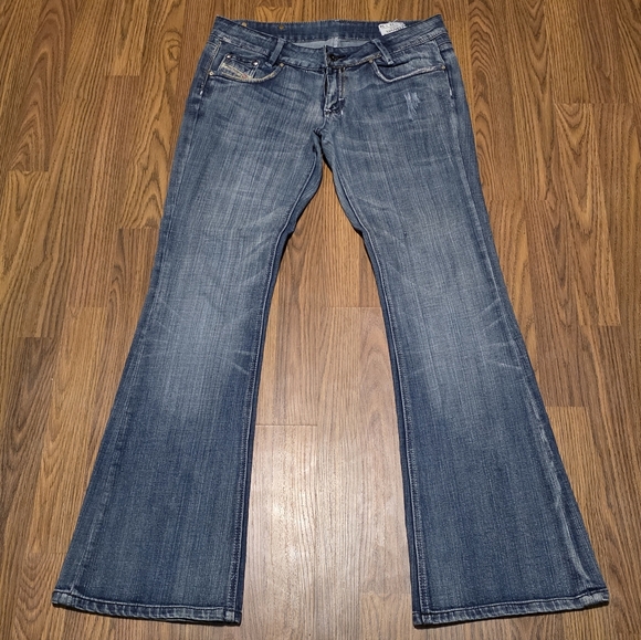 Diesel Denim - Diesel Womens Louvely Stretch Flare Jeans W29 L34 Blue Denim Designer Y2K E73